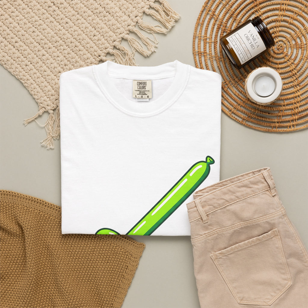 Inflatable Sword T-Shirt Cute Gag Gift Women Hand Drawn T-Shirt Balloon Sword T-Shirt Adorable Fan Cartoon T-Shirt Prank Graphic Pop Art Event