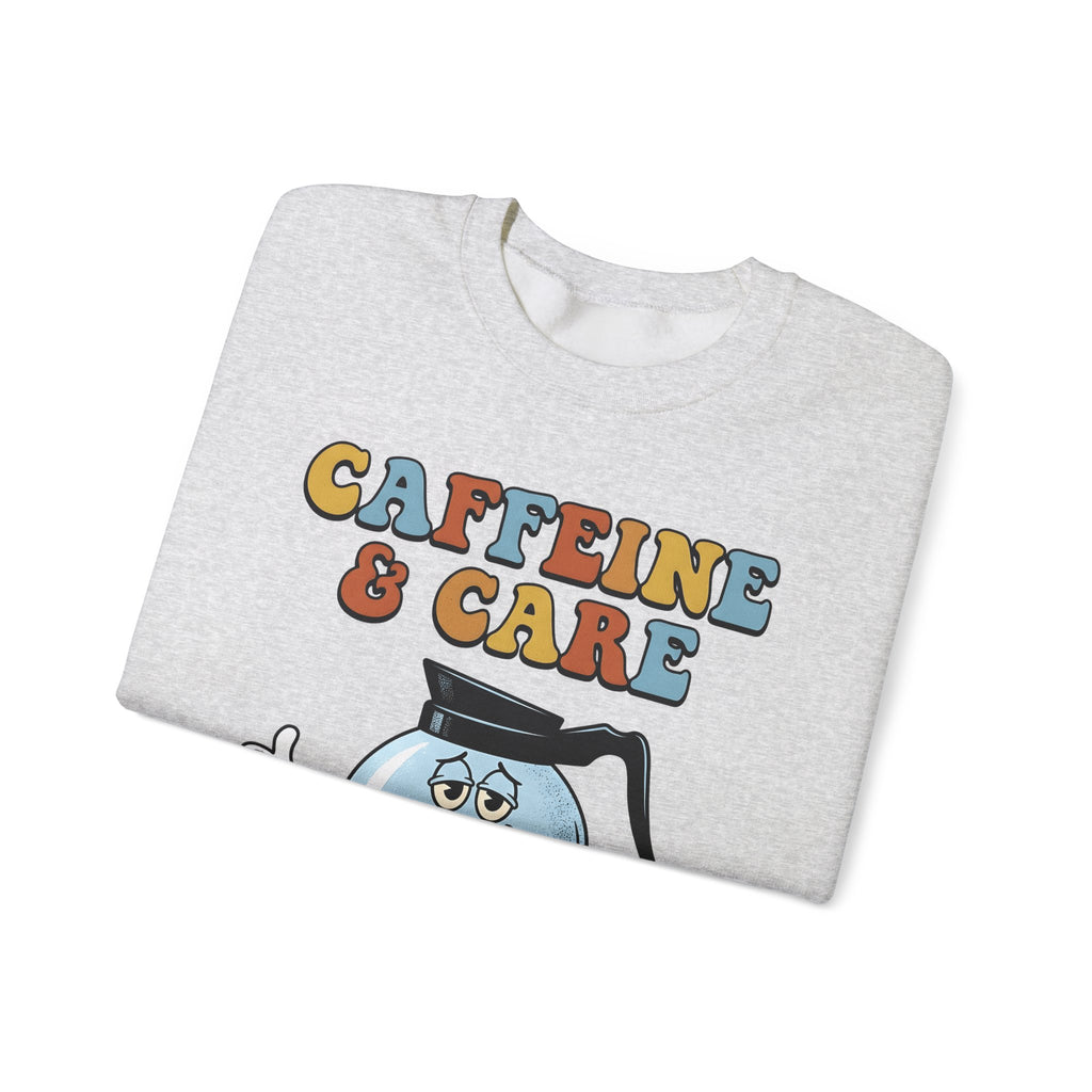 Coffee Pot Character Sweatshirt Nurses Coffee Gift Women Cartoon Sweatshirt Coffee Maker Sweatshirt Nurse Fan Cartoony Sweatshirt Caffeine Graphic Retro