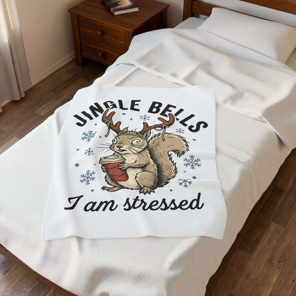 Tree Squirrel Coffee Blanket Christmas Fauna Gift Women Line Art Blanket Squirrel Coffee Blanket Xmas Fan Squirrel Illustration Wildlife Graphic