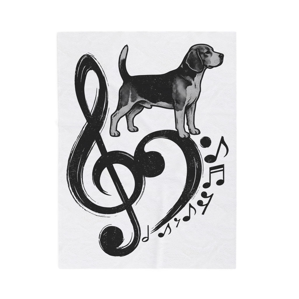 Beagle Pet Blanket Dog Sound Gift Women Classic Blanket Hound Blanket Dog Fan Puppy Blanket Music Graphic Doodle Note Symbols Blanket