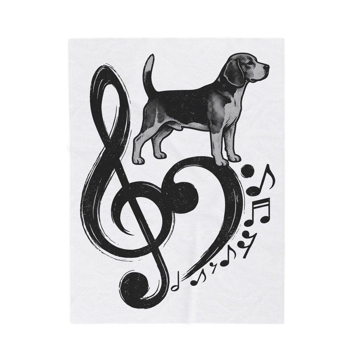 Beagle Pet Blanket Dog Sound Gift Women Classic Blanket Hound Blanket Dog Fan Puppy Blanket Music Graphic Doodle Note Symbols Blanket