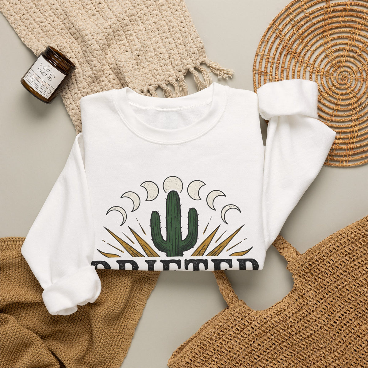 Desert Sun Sweatshirt Cowgirl Cowboy Gift Women Southwestern Sweatshirt Desert Sweatshirt Rodeo Fan Western Sweatshirt Ranch Graphic Antique Moon Cycle Sweatshirt