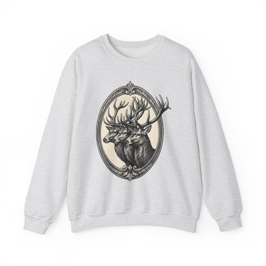 Stag Trio Boho Chic Nature Gift Vintage Deer Bohemian Fan Retro Wilderness Hand Drawn Sweatshirt