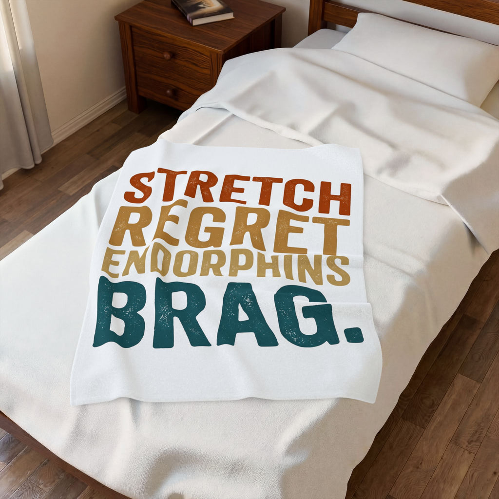 Motivational Text Sports Workout Gift Bold Typography Inspirational Athlete Enthusiast Typography Blanket