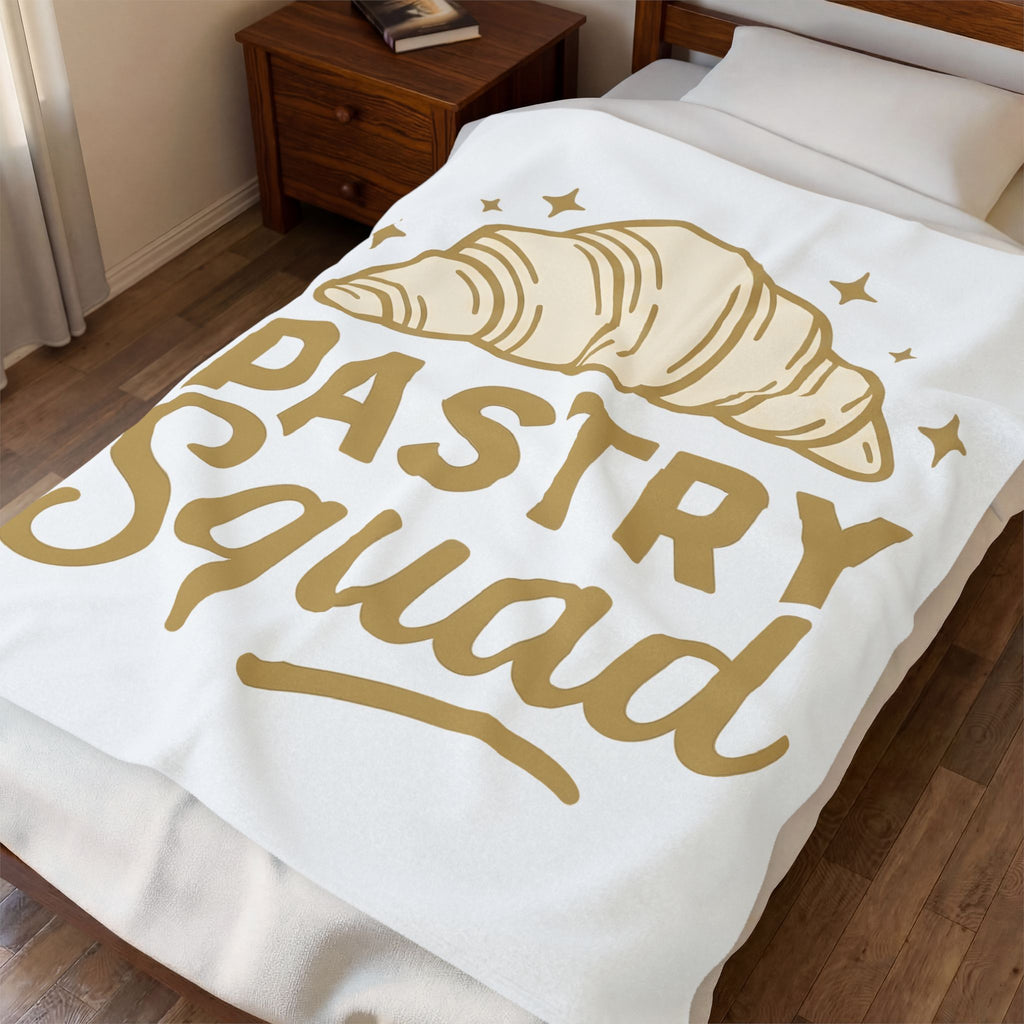 Croissant Blanket Desserts Confections Gift Women Line Art Blanket Pastry Blanket Sweets Fan Minimalist Blanket Treat Graphic Classic Glimmers