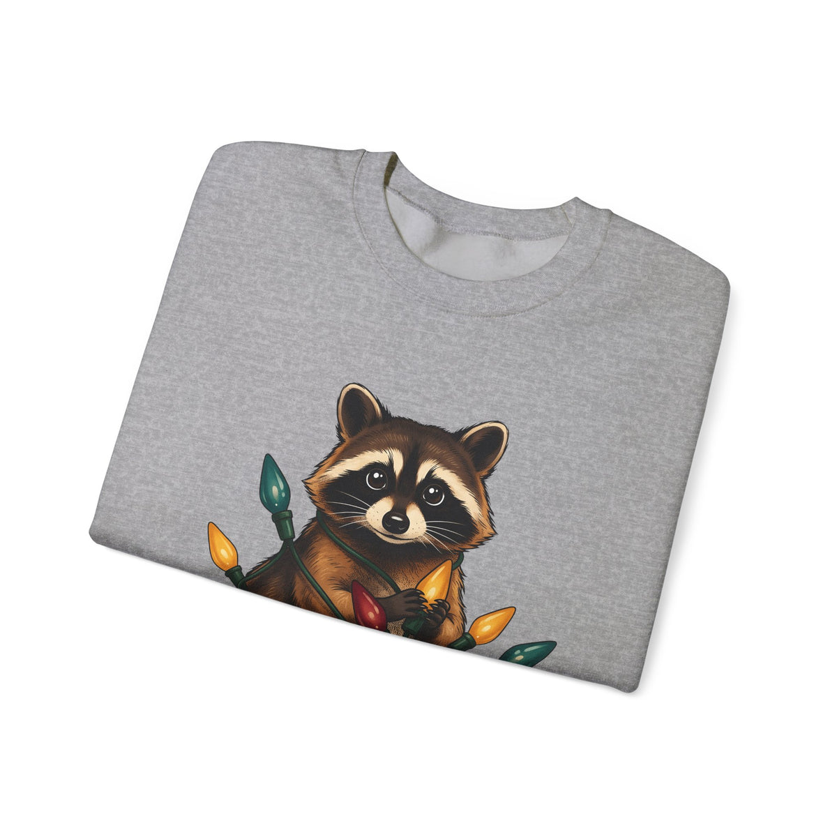 Raccoon Animals Seasonal Gift Playful Trash Panda Wildlife Fan Quirky Christmas Cartoon Sweatshirt