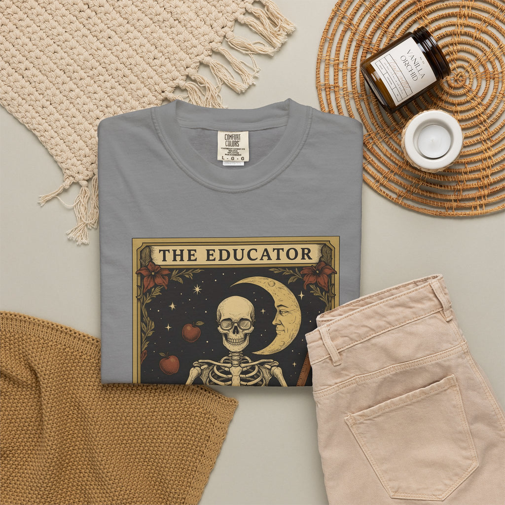 Skull Instructor T-Shirt Teacher Dark Gift Women Retro T-Shirt Skeleton T-Shirt Educator Enthusiast Vintage T-Shirt Gothic