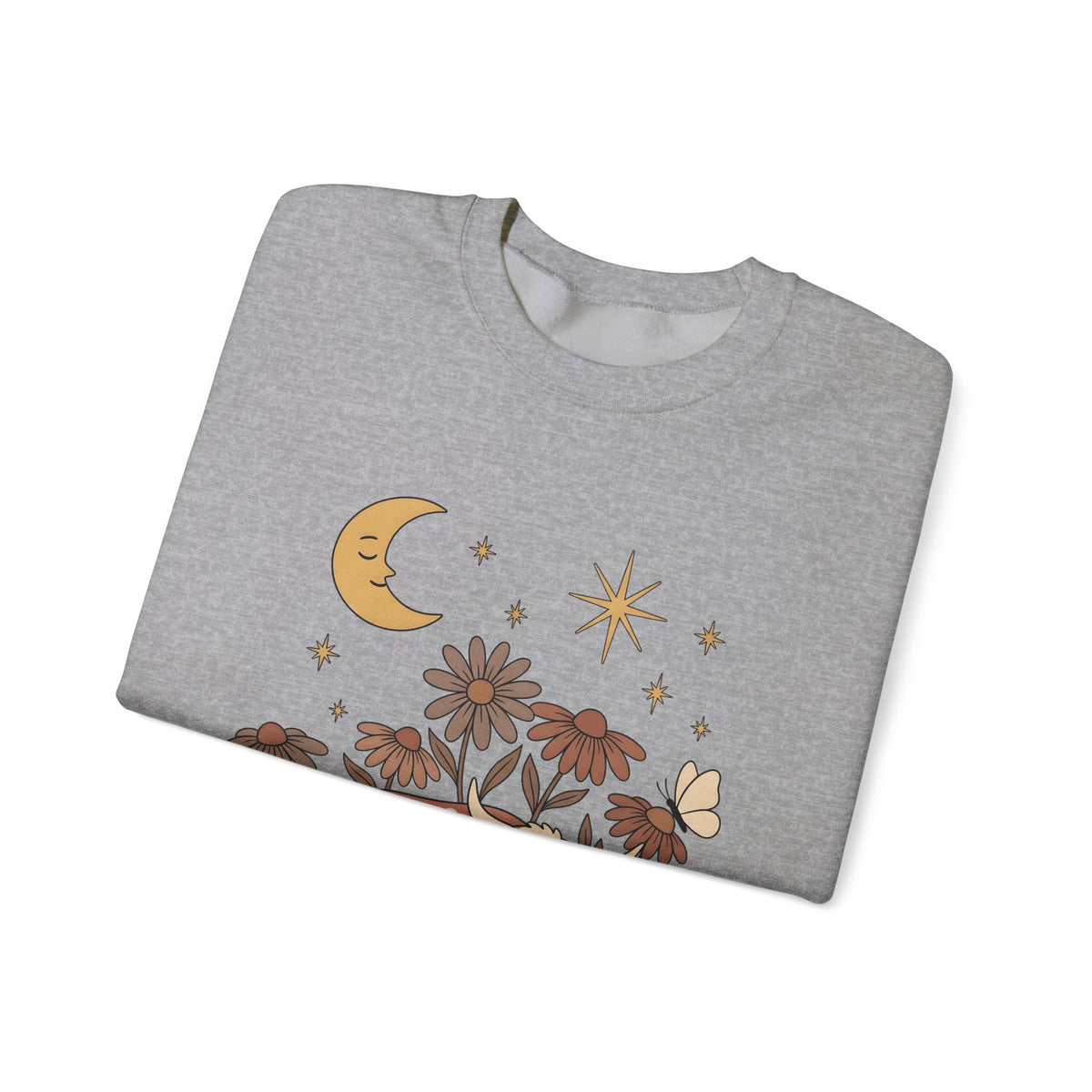 Sleeping Cow Sweatshirt Cowgirl Western Gift Women Boho Sweatshirt Cow Sweatshirt Rancher Fan Hippie Sweatshirt Rodeo Graphic Vintage Wildflowers Sweatshirt