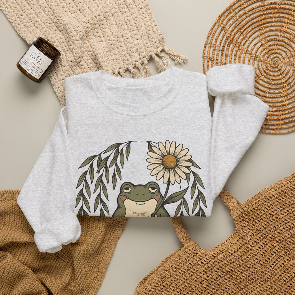 Frog Flower Cute Animal Gift Boho Toad T Sweatshirt