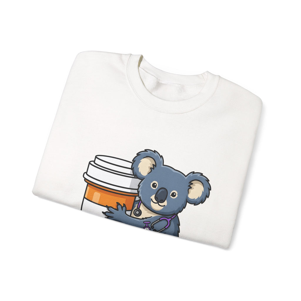Koala Stethoscope Sweatshirt Nurses Animal Gift Women Cute Cartoon Sweatshirt Stethoscopes Sweatshirt Nurse Enthusiast Cartoonish Sweatshirt Wildlife Graphic