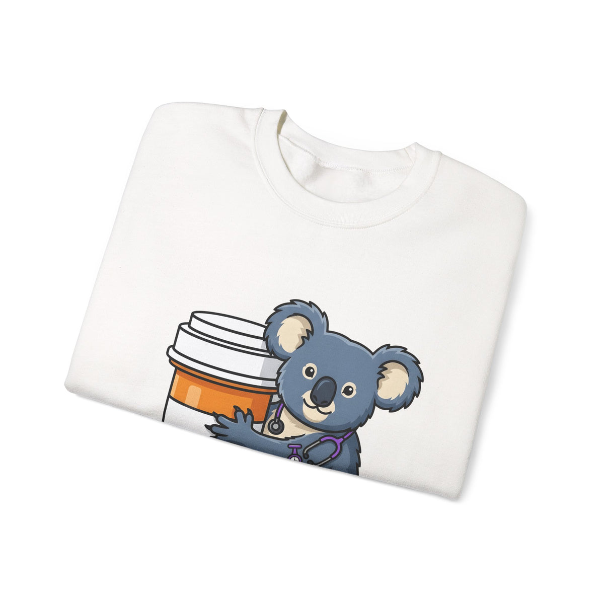 Koala Stethoscope Sweatshirt Nurses Animal Gift Women Cute Cartoon Sweatshirt Stethoscopes Sweatshirt Nurse Enthusiast Cartoonish Sweatshirt Wildlife Graphic