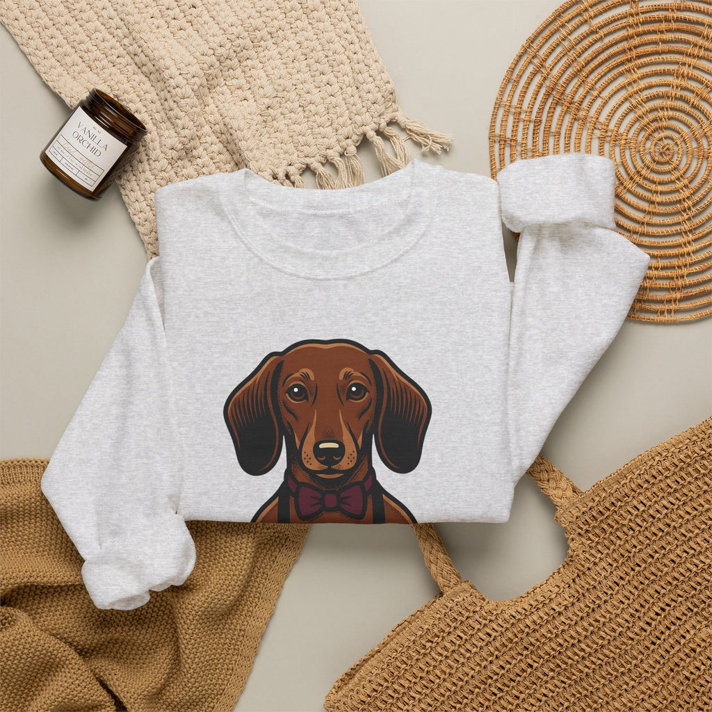 Dachshund Beer Sweatshirt Dog Humor Gift Women Cartoon Sweatshirt Wiener Dog Sweatshirt Dog Fan Comic Sweatshirt Funny Graphic Vintage Bow Tie Sweatshirt