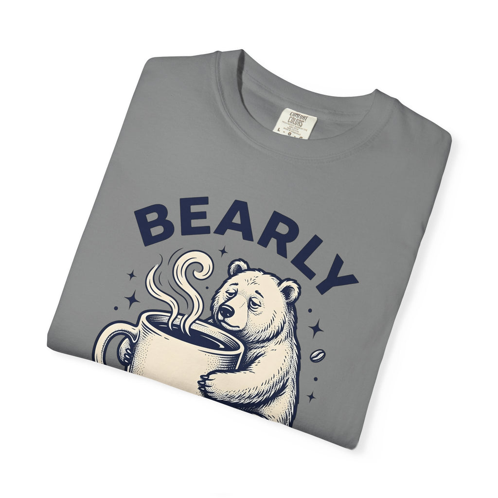 Grizzly Coffee Cup T-Shirt Funny Creatures Gift Women Doodle T-Shirt Coffee T-Shirt T-Shirt Humor Fan Cartoon T-Shirt Beast Graphic Line Art Coffee
