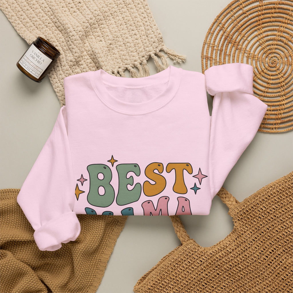 Funky Lettering Sweatshirt Moms Household Gift Women Vintage Sweatshirt Typography Sweatshirt Motherhood Fan Retro Sweatshirt Home Graphic Neon Sparkles Sweatshirt