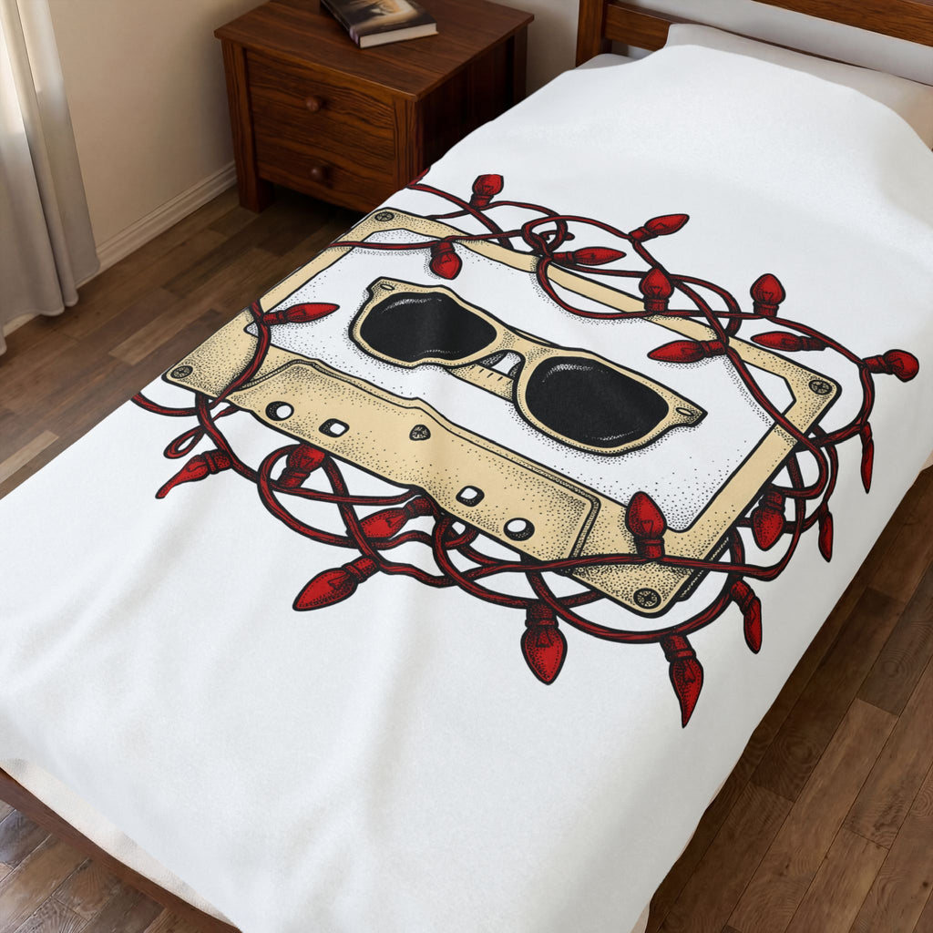 Cassette Tape Blanket Christmas Music Gift Women Retro Blanket Mixtape Blanket Xmas Fan Retro Blanket Melody Graphic Vintage Sunglasses Blanket