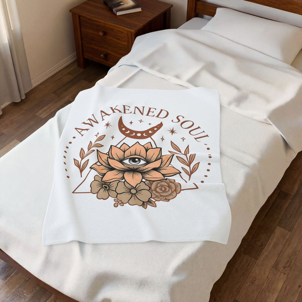 Lotus Eye Blanket Boho Chic Mystical Gift Women Spiritual Graphic Blanket Eye Blanket Bohemian Enthusiast Graphic Blanket Esoteric Graphic Design