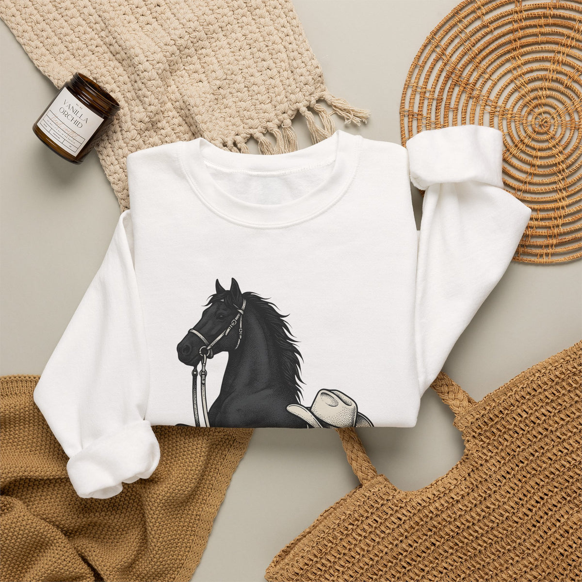 Ranch Horse Sweatshirt Cowgirl Cowboy Gift Women Old School Sweatshirt Ranch Horse Sweatshirt Rodeo Fan Vintage Sweatshirt Cowboy Graphic Line Art Power Bolt