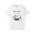 Ghost Barista T-Shirt Coffee Halloween Gift Women Cute T-Shirt Specter T-Shirt Coffee Fan Kawaii T-Shirt Spooky Graphic Cartoon Coffee T-Shirt T-Shirt