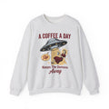 Ufo Coffee Woman Sweatshirt Coffee Alien Gift Women Retro Sweatshirt Alien Sweatshirt Coffee Fan Retro Sweatshirt Extraterrestrial Graphic Vintage Spaceship