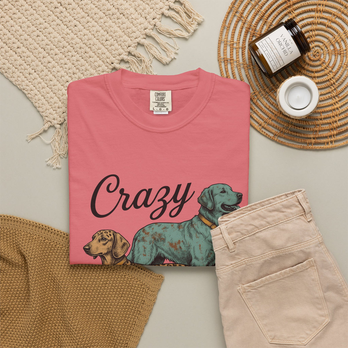 Dog Duo T-Shirt Dog Mom Pets Gift Women Vintage T-Shirt Canine T-Shirt Dog Mom Fan Retro T-Shirt Animal Graphic Hand Drawn Leopard Print T-Shirt