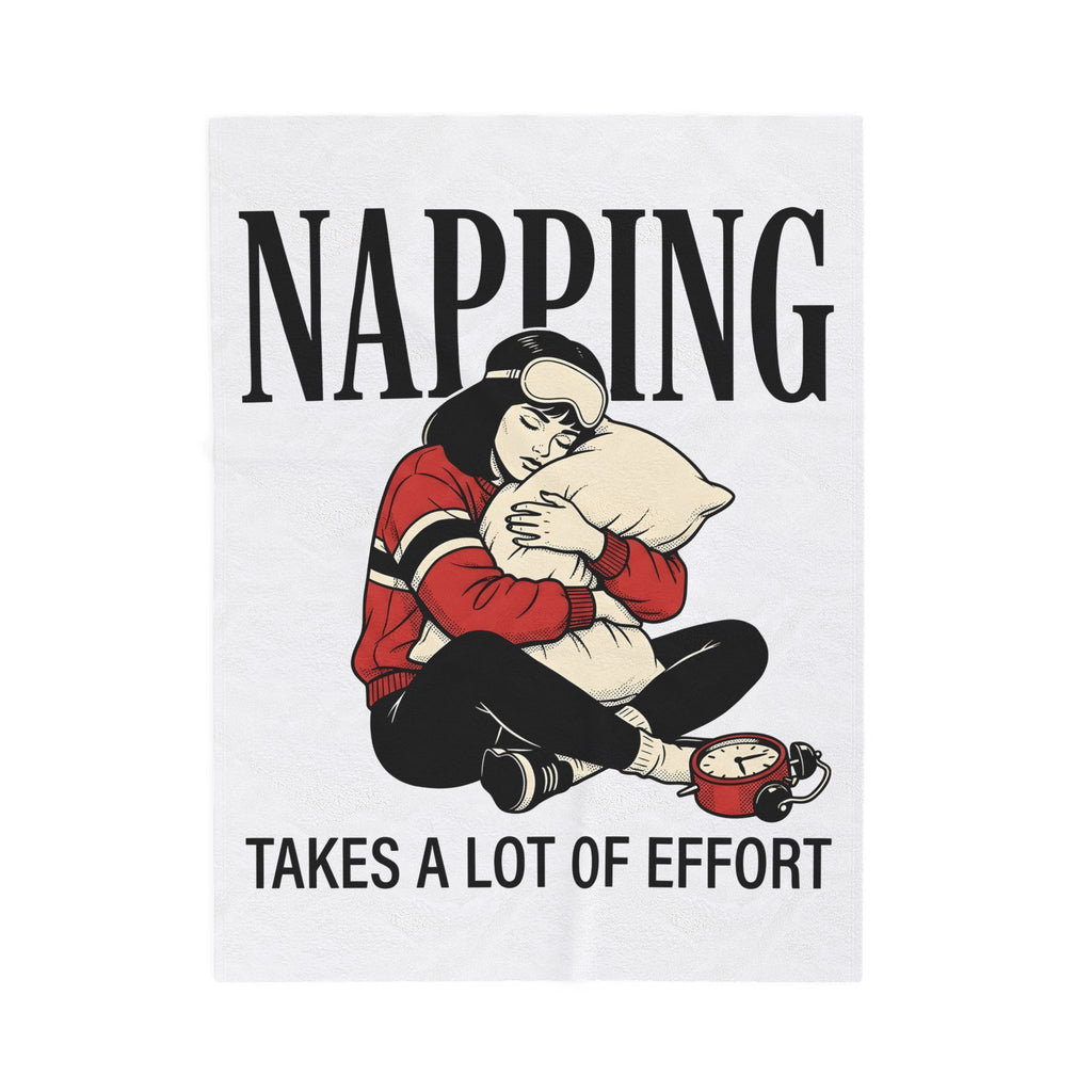 Girl Blanket Blanket Funny Sleep Gift Women Comic Blanket Plushie Blanket Humor Fan Cartoon Blanket Slumber Graphic Retro Alarm Clock Blanket