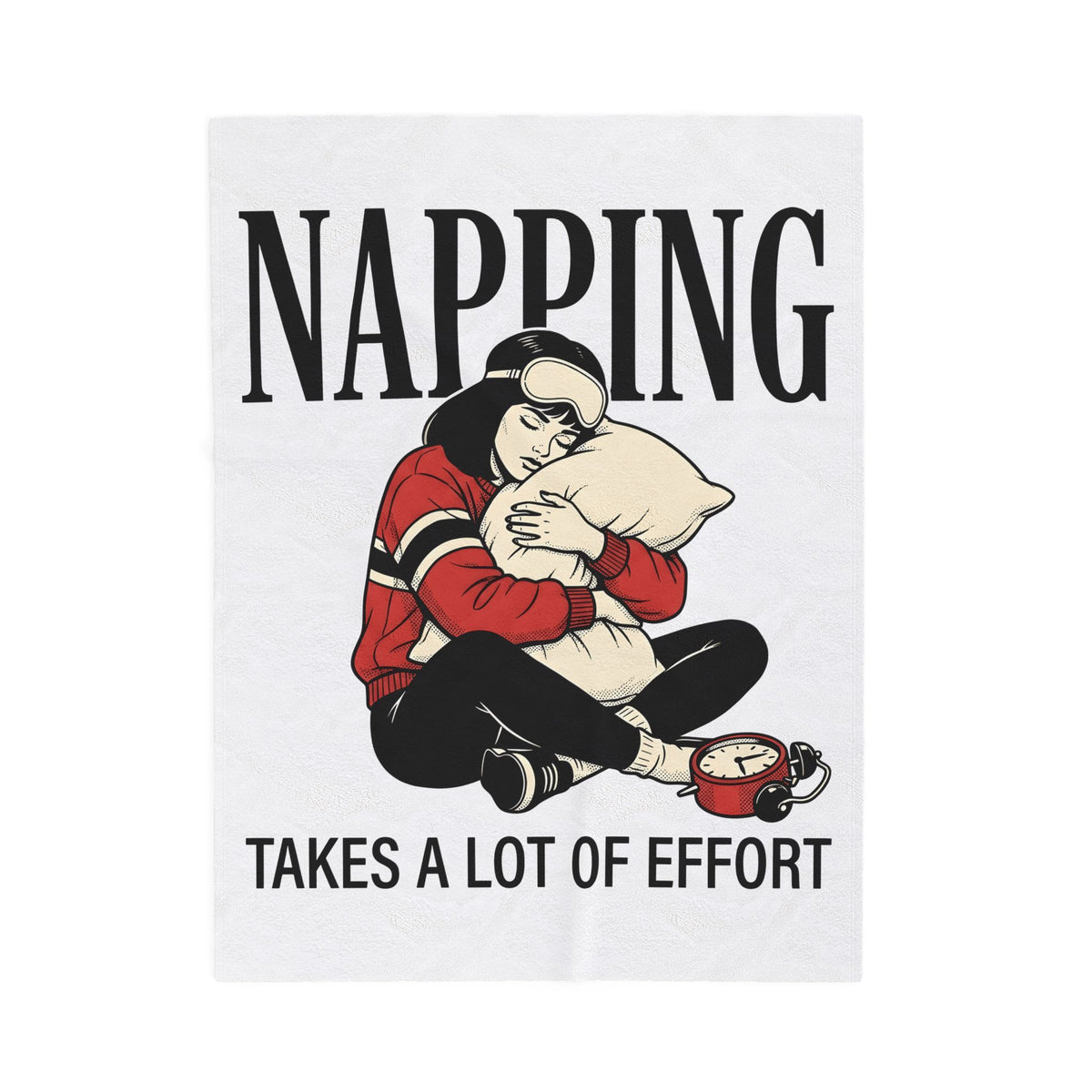 Girl Blanket Blanket Funny Sleep Gift Women Comic Blanket Plushie Blanket Humor Fan Cartoon Blanket Slumber Graphic Retro Alarm Clock Blanket