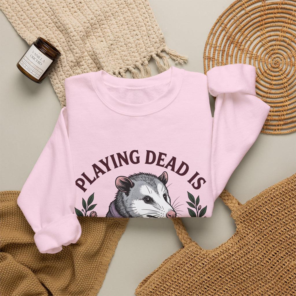 Possum Possum Critter Gift Line Opossum Possum Fan Drawing Old Fashioned Flower Bouquet Sweatshirt