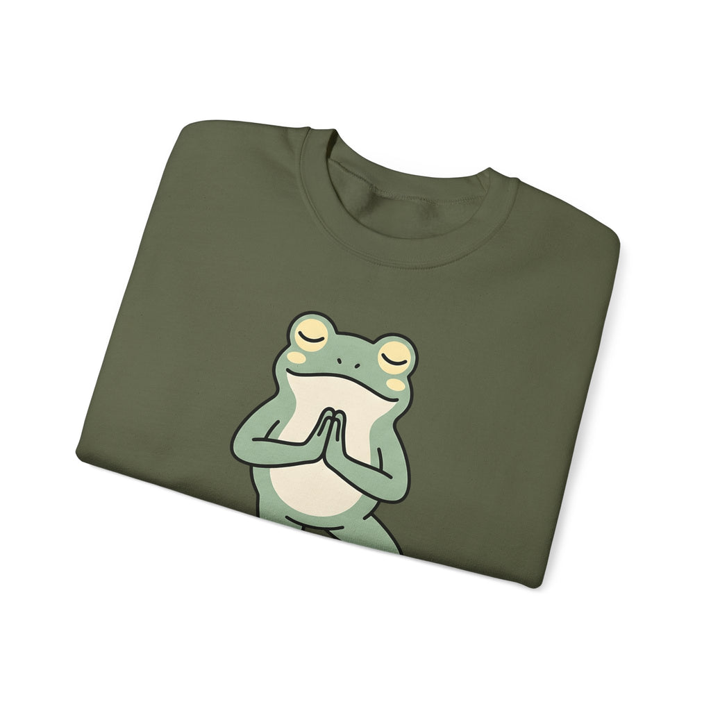 Yoga Frog Sweatshirt Yoga Nature Gift Women Sketch Sweatshirt Toad Sweatshirt Yoga Enthusiast Drawing Illustration Wildlife Graphic Clean Standing Pose