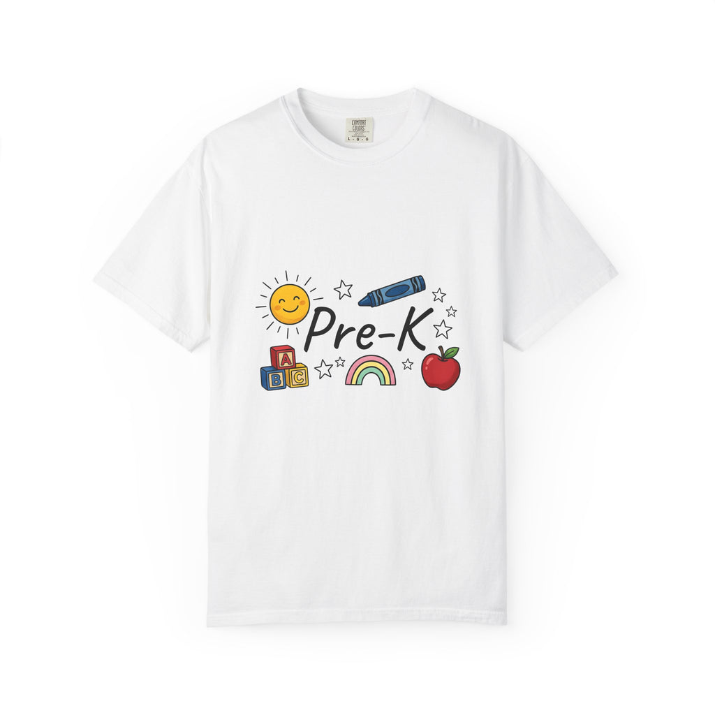 School Items T-Shirt Teacher Kindergarten Gift Women Line Art T-Shirt School Supplies T-Shirt Educator Enthusiast Illustration T-Shirt Preschool