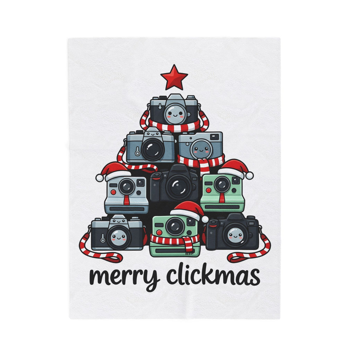Camera Tree Christmas Photography Gift Kawaii Tree Camera Xmas Enthusiast Cute Photographic Blanket