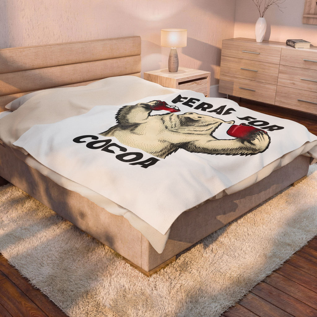 White Bear Holiday Frost Gift Rustic Polar Bear Christmas Fan Winter Cartoon Tea Mug Blanket