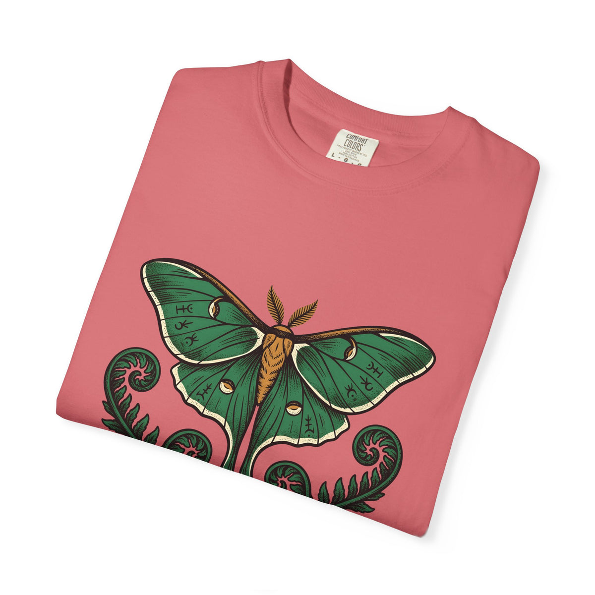 Luna Bug T-Shirt Boho Chic Environment Gift Women Antique T-Shirt Firefly T-Shirt Bohemian Fan Vintage T-Shirt Eco Graphic Line Art Greenery T-Shirt