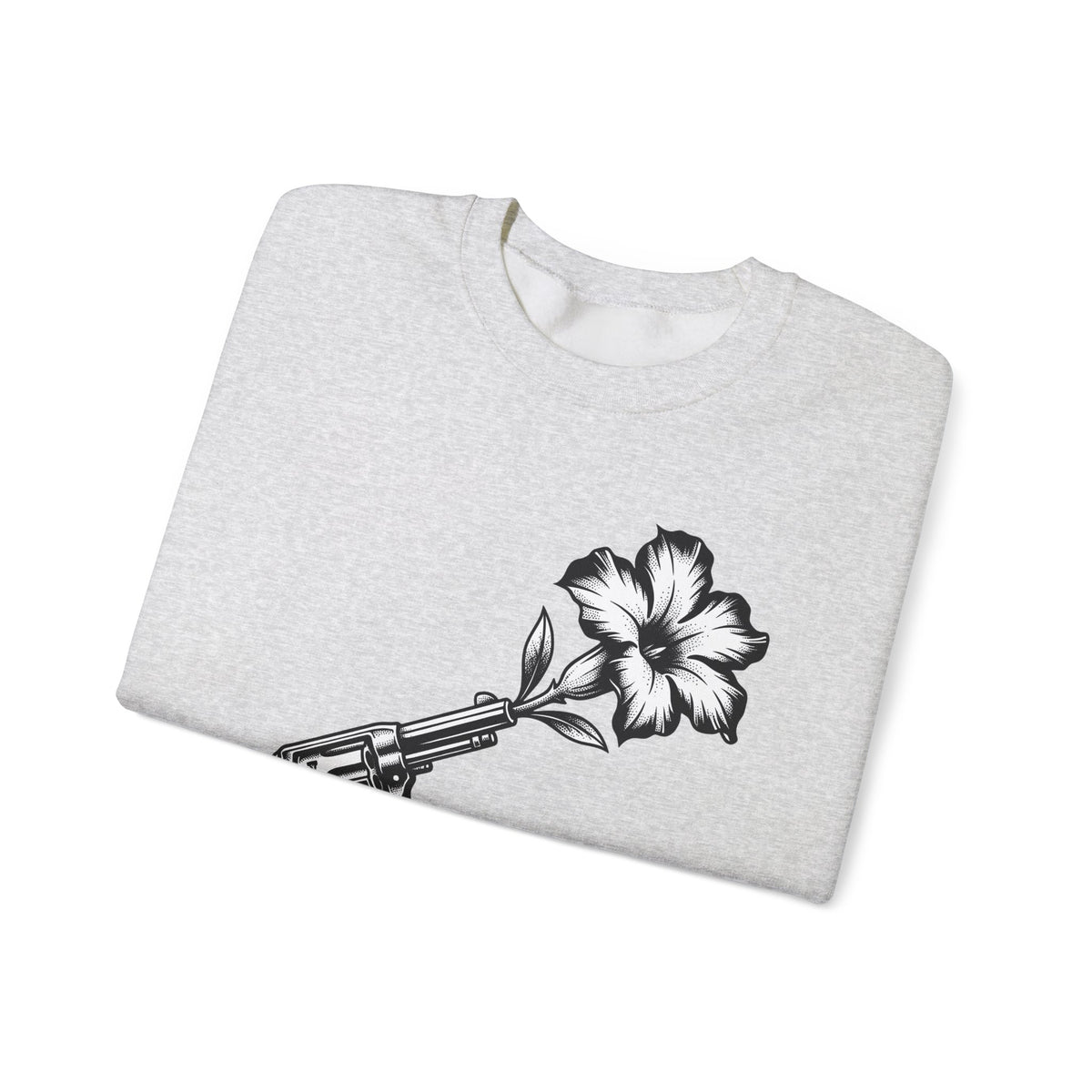 Revolver Flower Sweatshirt Cowgirl Western Gift Women Tattoo Sweatshirt Gunflower Sweatshirt Rodeo Fan Traditional Sweatshirt Country Graphic Vintage Hibiscus