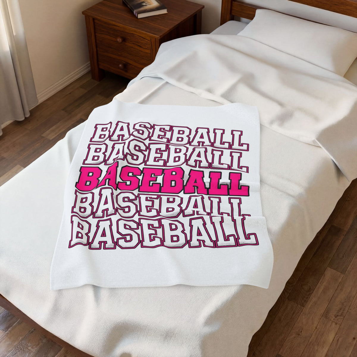 Baseball Lettering Blanket Moms Athletics Gift Women Strong Blanket Lettering Blanket Mom Fan Bold Blanket Sports Graphic Vintage Pink Highlight