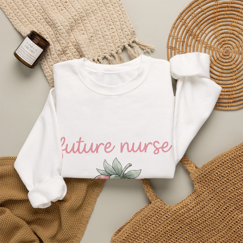 Strawberry Nurse Graduation Gift Pastel Fruit Healthcare Enthusiast Soft Graduate Sweatshirt