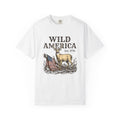 Deer Artwork America Liberty Gift Antique Fawn American Fan Vintage Freedom Doodle National Flag T-Shirt