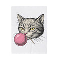 Cat Face Blanket Cat Jokes Gift Women Sketch Blanket Kitten Blanket Feline Fan Drawing Graphic Retro Chewing Gum Blanket