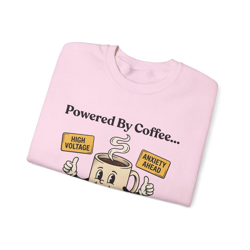 Coffee Cup Mascot Sweatshirt Coffee Jokes Gift Women Comic Sweatshirt Sweatshirt Sweatshirt Caffeine Fan Cartoon Sweatshirt Humor Graphic Retro Caution Symbols Sweatshirt