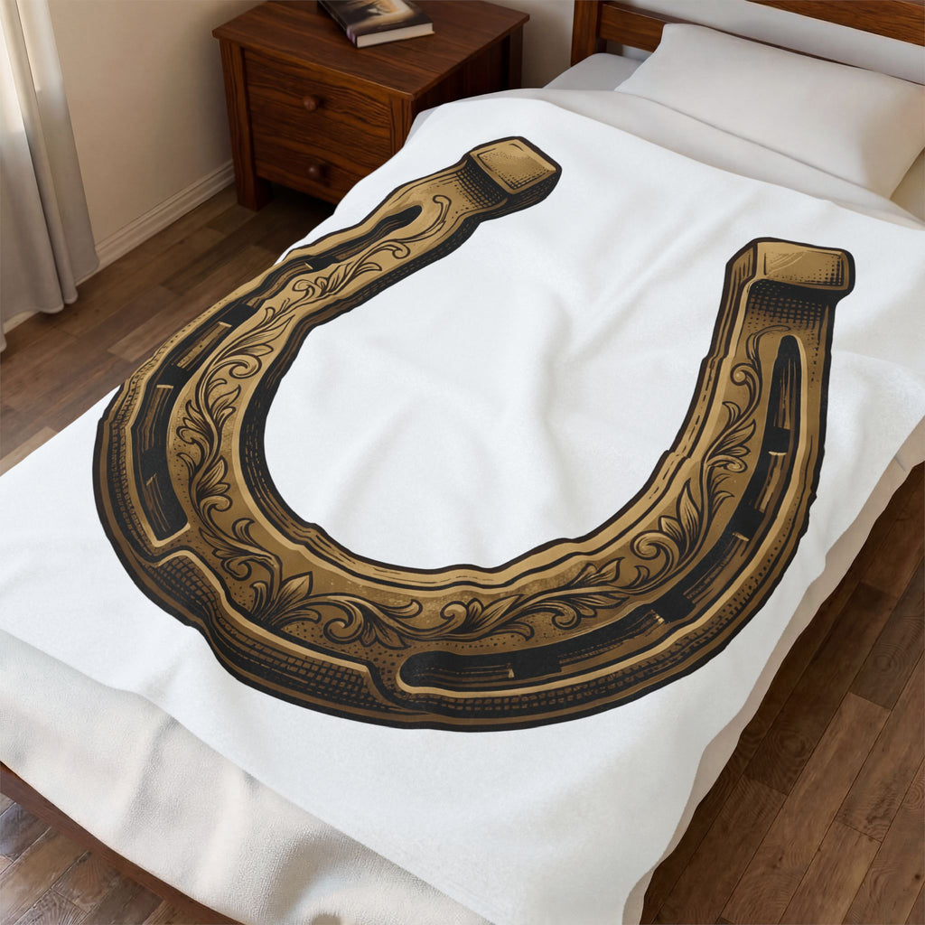 Horseshoe Blanket Cowgirl Farm Gift Women Cowboy Blanket Shoe Blanket Rodeo Fan Western Blanket Ranch Graphic Retro Flower Blanket