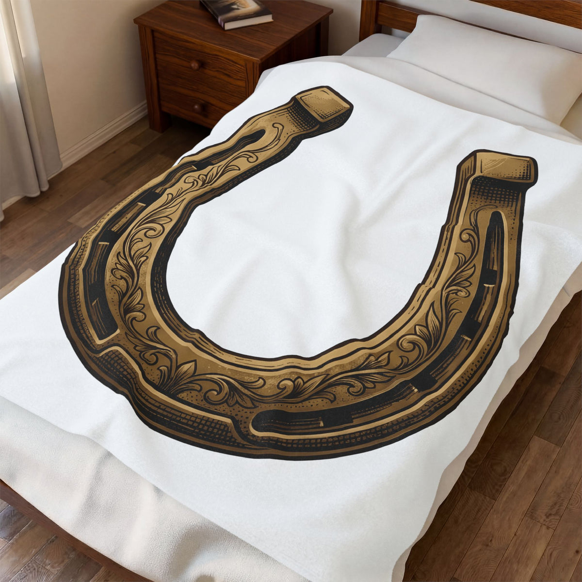 Horseshoe Blanket Cowgirl Farm Gift Women Cowboy Blanket Shoe Blanket Rodeo Fan Western Blanket Ranch Graphic Retro Flower Blanket