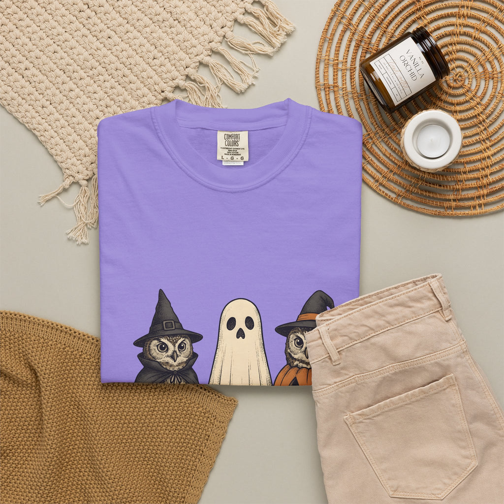 Owl Halloween Costumes Halloween Creatures Gift Classic Owl Costume Horror Fan Spooky Monster T-Shirt