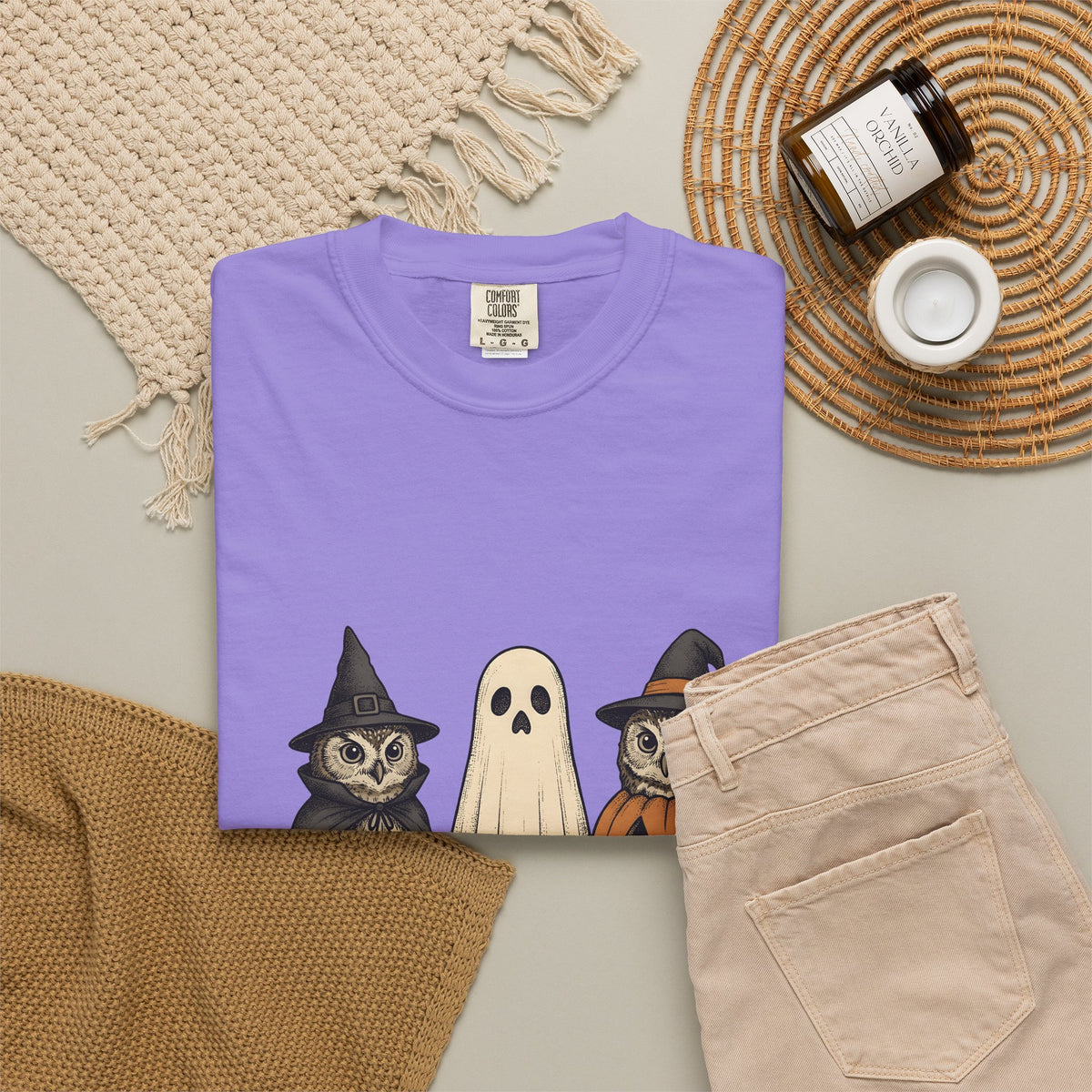 Owl Halloween Costumes Halloween Creatures Gift Classic Owl Costume Horror Fan Spooky Monster T-Shirt