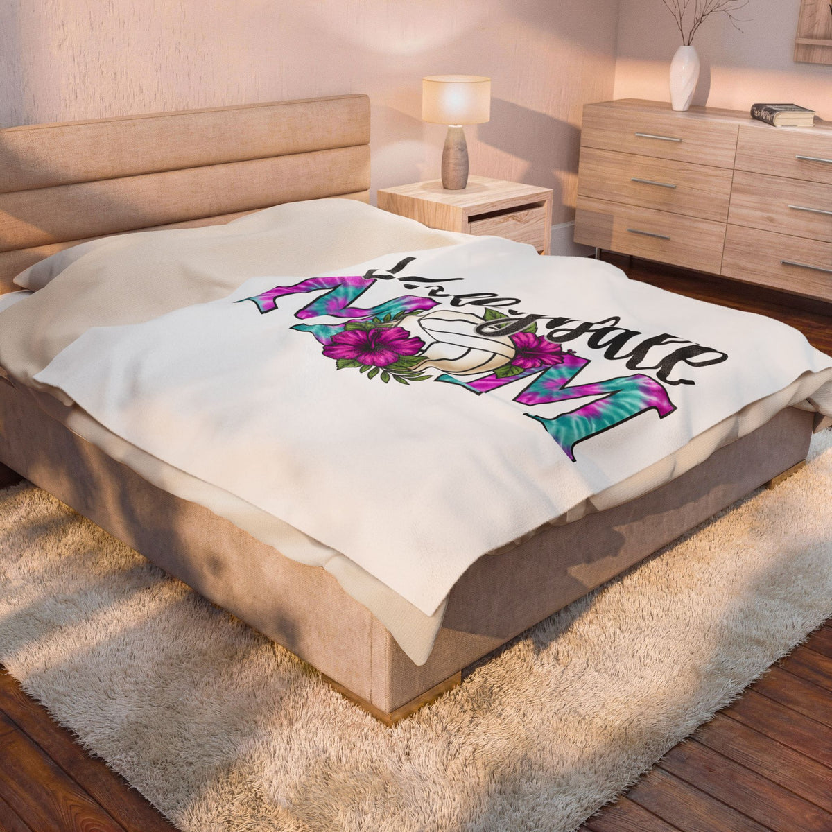 Volleyball Floral Blanket Volleyball Mom Sports Gift Women Tie Dye Blanket Volleyball Blanket Volleyball Enthusiast Batik Blanket Athletic Graphic