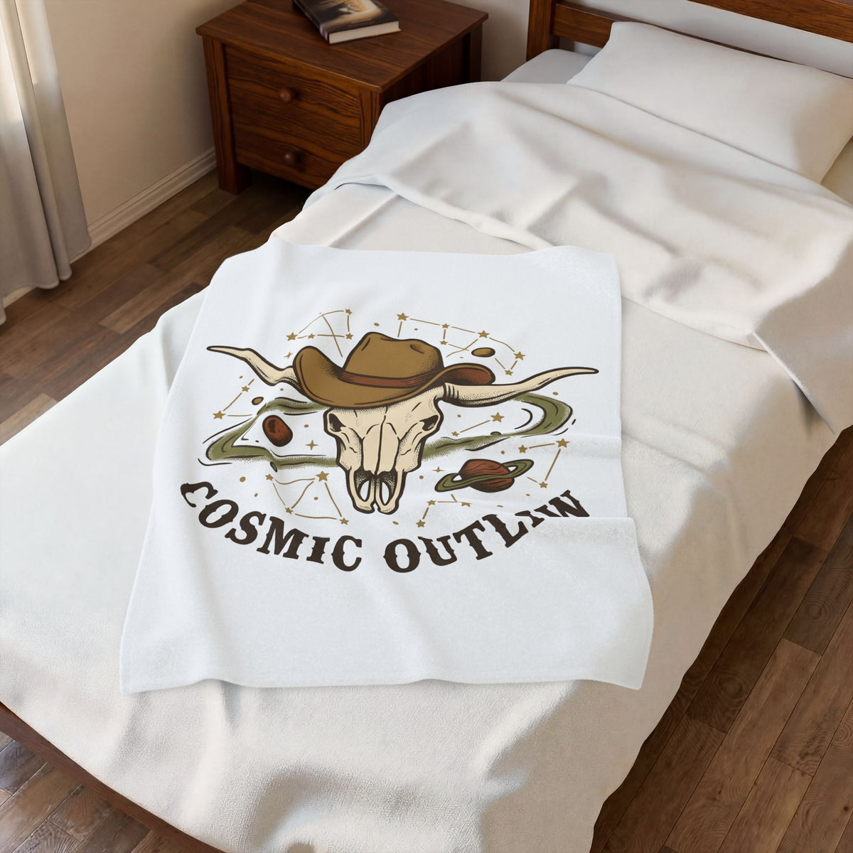 Longhorn Skull Hat Blanket Cowgirl Western Gift Women Vintage Blanket Skullcap Blanket Rodeo Fan Retro Blanket Design Retro Planets Blanket