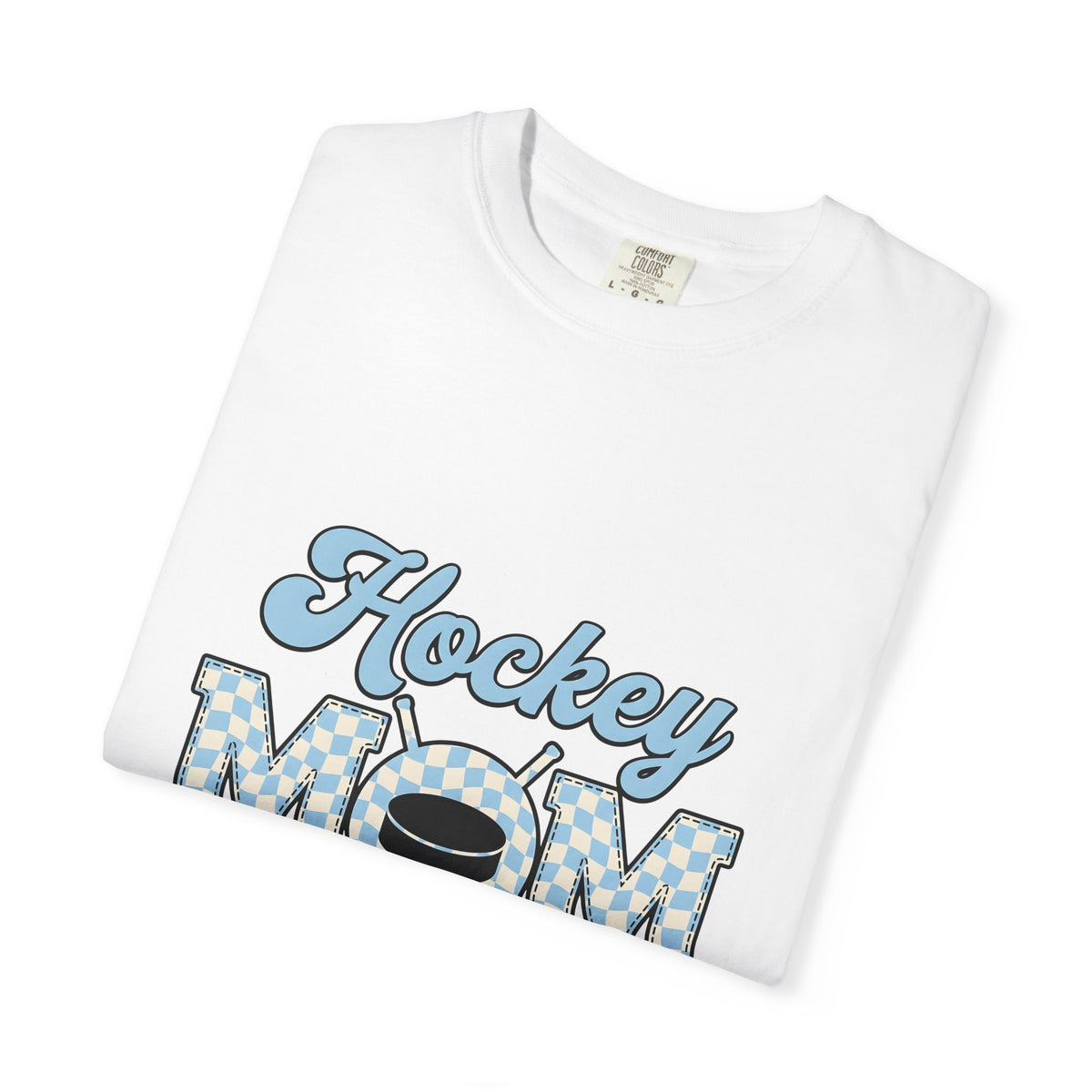 Hockey Puck T-Shirt Hockey Mom Sports Gift Women Retro T-Shirt Puck T-Shirt Hockey Fan Vintage T-Shirt Athletic Graphic Checkered Hockey Sticks