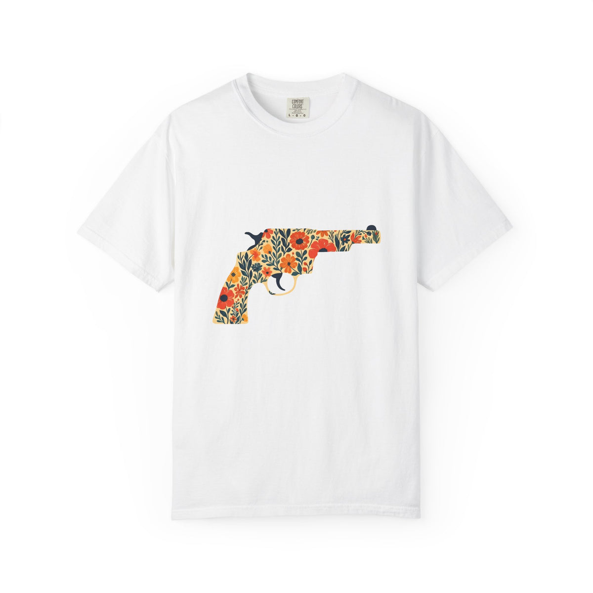 Floral Pistol T-Shirt Cowgirl Western Gift Women Boho T-Shirt Gun T-Shirt Rodeo Fan Hippie T-Shirt Country Graphic Minimal Wildflowers T-Shirt