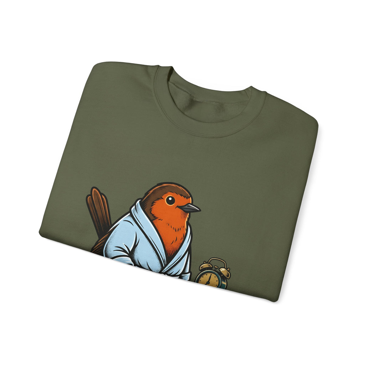 Avian Robe Sweatshirt Funny Creature Gift Women Animated Sweatshirt Bird Sweatshirt Humor Fan Cartoon Sweatshirt Beast Graphic Old School Alarm Sweatshirt