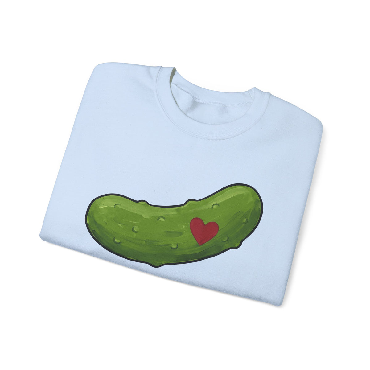 Pickle Illustration Sweatshirt Funny Gastronomy Gift Women Doodle Sweatshirt Dill Sweatshirt Humor Fan Cartoon Sweatshirt Food Graphic Outline Heart Shape