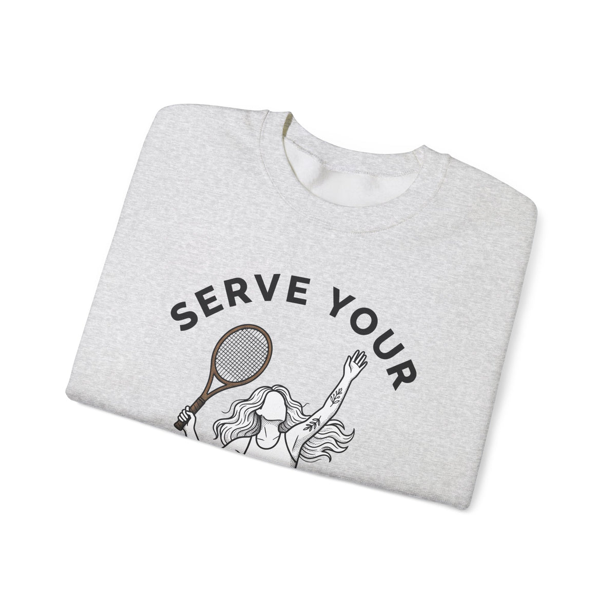 Tennis Competitor Sweatshirt Sports Exercise Gift Women Cartoon Sweatshirt Tennis Player Sweatshirt Athlete Fan Tennis Star Sweatshirt Fitness Graphic Flat
