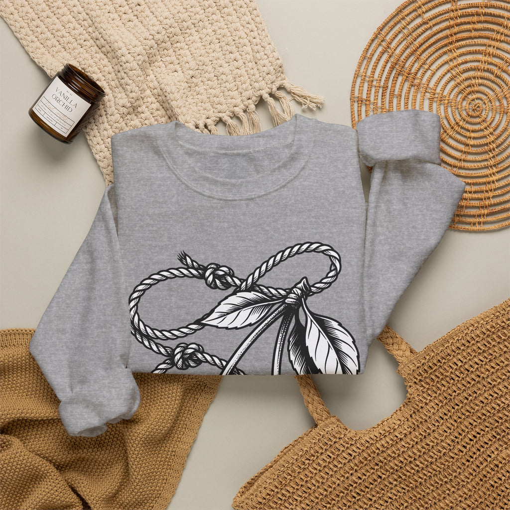 Cherry Vine Sweatshirt Cowgirl Ranch Gift Women Retro Sweatshirt Grapevine Sweatshirt Rodeo Fan Vintage Sweatshirt Farmhouse Graphic Sketch Foliage Sweatshirt